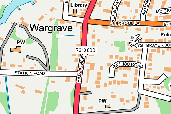 Map of THE BULL AT WARGRAVE LIMITED at local scale