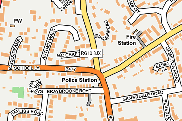 RG10 8JX map - OS OpenMap – Local (Ordnance Survey)