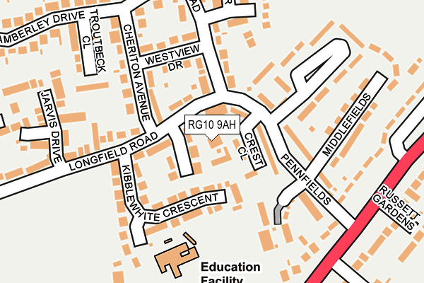 RG10 9AH map - OS OpenMap – Local (Ordnance Survey)