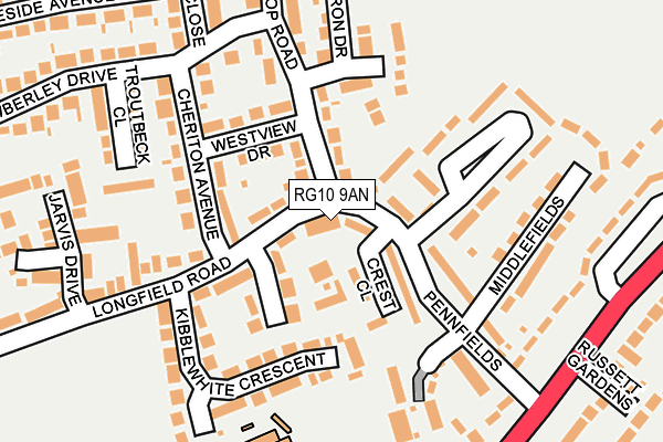RG10 9AN map - OS OpenMap – Local (Ordnance Survey)