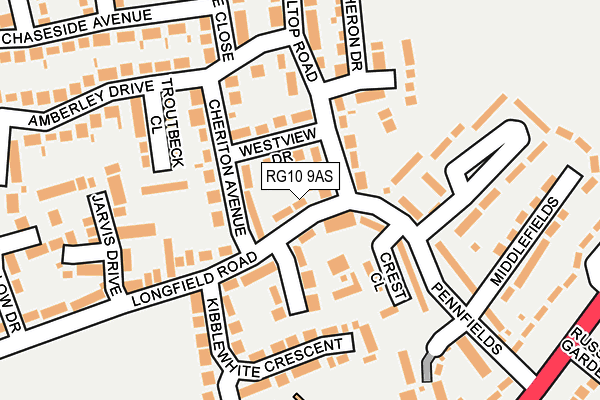RG10 9AS map - OS OpenMap – Local (Ordnance Survey)