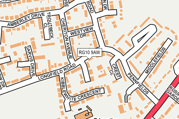 RG10 9AW map - OS OpenMap – Local (Ordnance Survey)