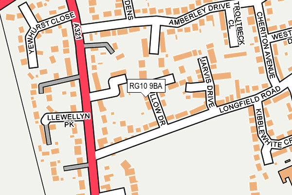 RG10 9BA map - OS OpenMap – Local (Ordnance Survey)