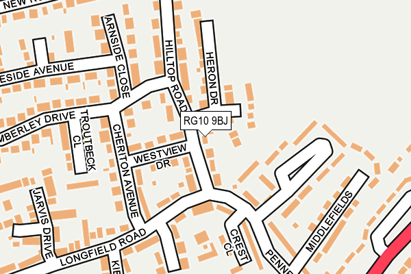 RG10 9BJ map - OS OpenMap – Local (Ordnance Survey)