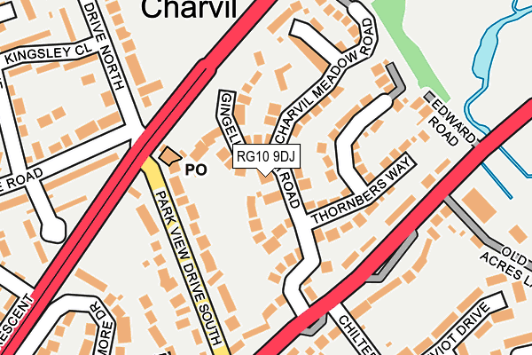 RG10 9DJ map - OS OpenMap – Local (Ordnance Survey)