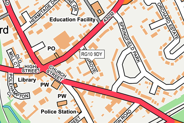 RG10 9DY map - OS OpenMap – Local (Ordnance Survey)