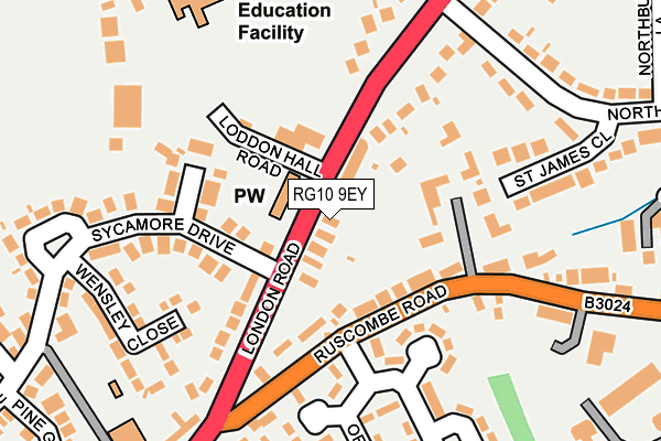 RG10 9EY map - OS OpenMap – Local (Ordnance Survey)