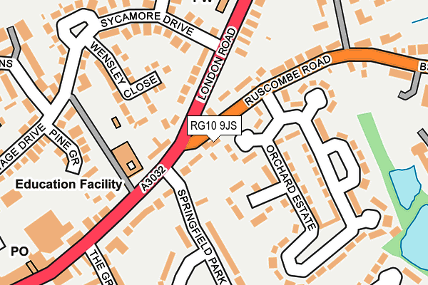 RG10 9JS map - OS OpenMap – Local (Ordnance Survey)