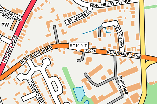 RG10 9JT map - OS OpenMap – Local (Ordnance Survey)