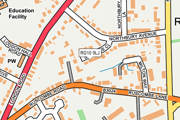 RG10 9LJ map - OS OpenMap – Local (Ordnance Survey)