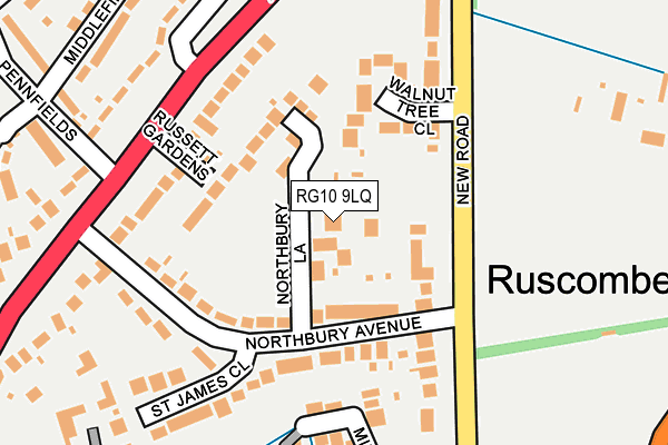 RG10 9LQ map - OS OpenMap – Local (Ordnance Survey)