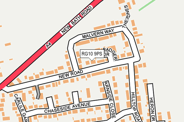 RG10 9PS map - OS OpenMap – Local (Ordnance Survey)