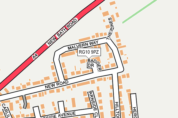 RG10 9PZ map - OS OpenMap – Local (Ordnance Survey)