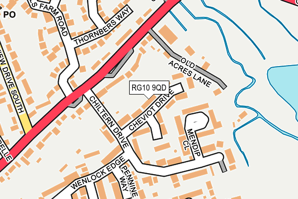 RG10 9QD map - OS OpenMap – Local (Ordnance Survey)