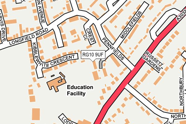 RG10 9UF map - OS OpenMap – Local (Ordnance Survey)