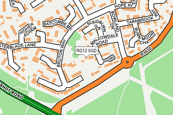 RG12 0GD map - OS OpenMap – Local (Ordnance Survey)