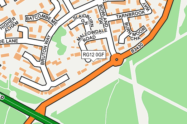 RG12 0GF map - OS OpenMap – Local (Ordnance Survey)