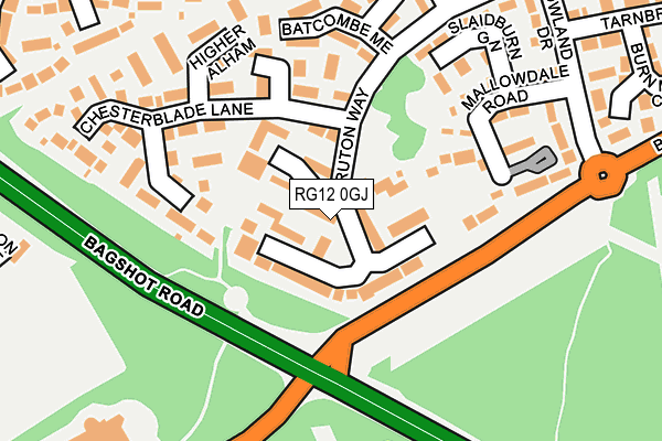RG12 0GJ map - OS OpenMap – Local (Ordnance Survey)