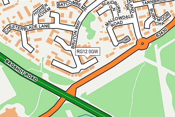 RG12 0GW map - OS OpenMap – Local (Ordnance Survey)