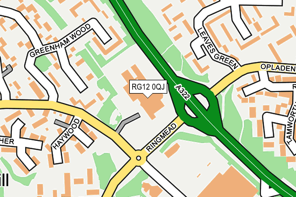 RG12 0QJ map - OS OpenMap – Local (Ordnance Survey)