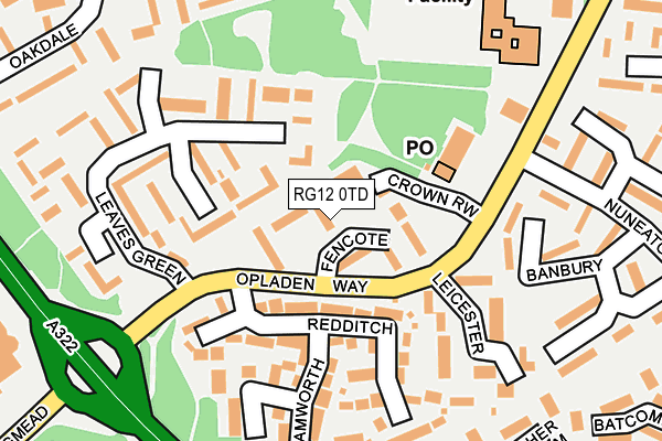RG12 0TD map - OS OpenMap – Local (Ordnance Survey)