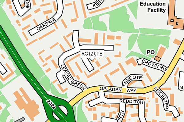 RG12 0TE map - OS OpenMap – Local (Ordnance Survey)
