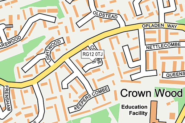 RG12 0TJ map - OS OpenMap – Local (Ordnance Survey)