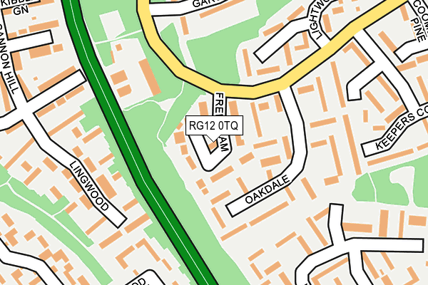 RG12 0TQ map - OS OpenMap – Local (Ordnance Survey)