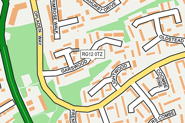 RG12 0TZ map - OS OpenMap – Local (Ordnance Survey)