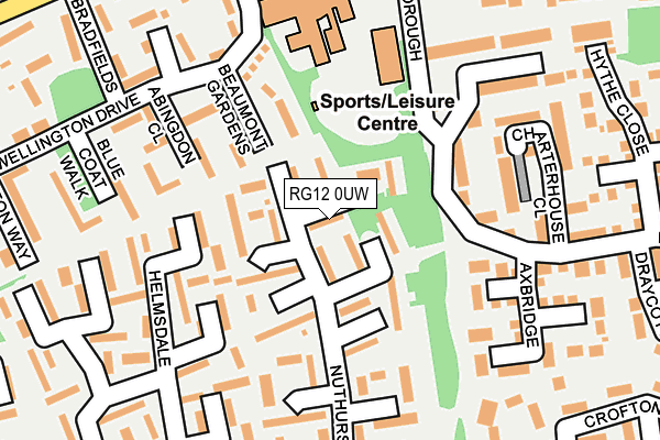 RG12 0UW map - OS OpenMap – Local (Ordnance Survey)