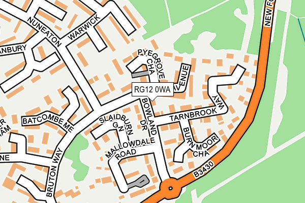 RG12 0WA map - OS OpenMap – Local (Ordnance Survey)