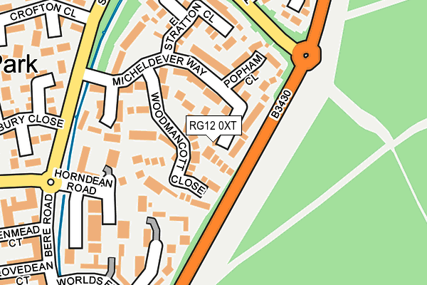 RG12 0XT map - OS OpenMap – Local (Ordnance Survey)