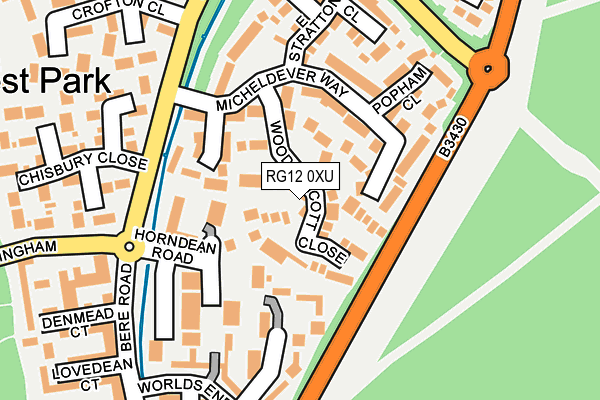 RG12 0XU map - OS OpenMap – Local (Ordnance Survey)