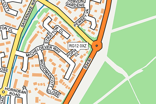 RG12 0XZ map - OS OpenMap – Local (Ordnance Survey)