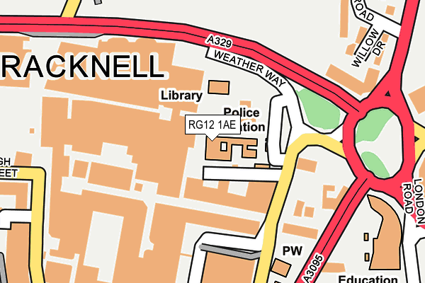 RG12 1AE map - OS OpenMap – Local (Ordnance Survey)