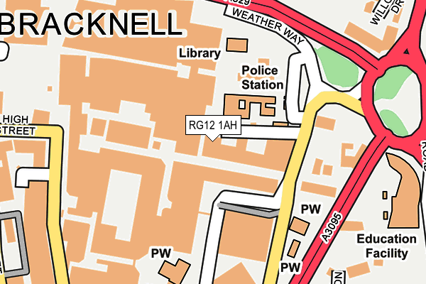RG12 1AH map - OS OpenMap – Local (Ordnance Survey)