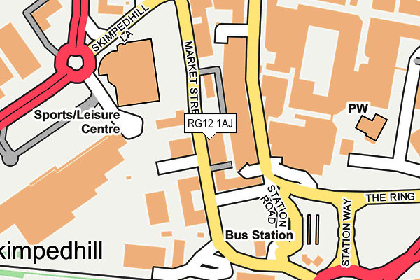 RG12 1AJ map - OS OpenMap – Local (Ordnance Survey)