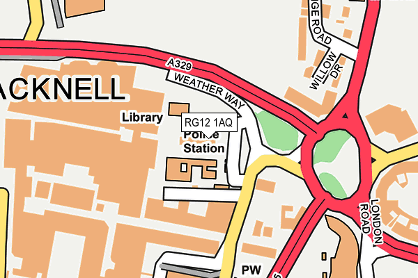 RG12 1AQ map - OS OpenMap – Local (Ordnance Survey)