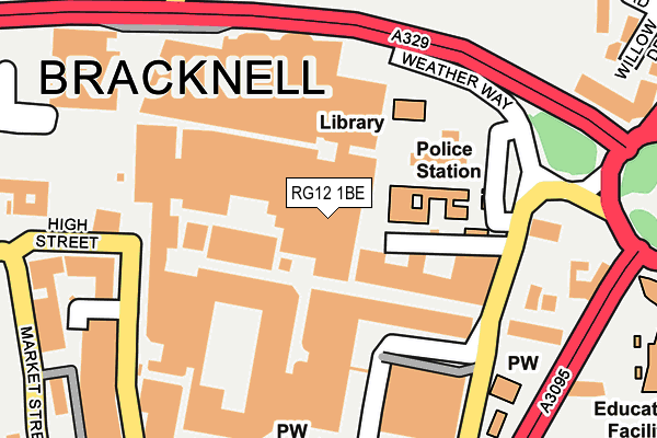 RG12 1BE map - OS OpenMap – Local (Ordnance Survey)