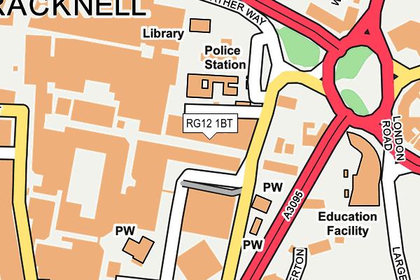 RG12 1BT map - OS OpenMap – Local (Ordnance Survey)