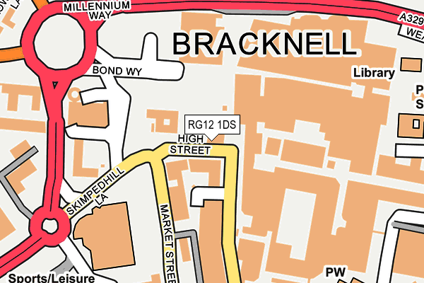 RG12 1DS map - OS OpenMap – Local (Ordnance Survey)