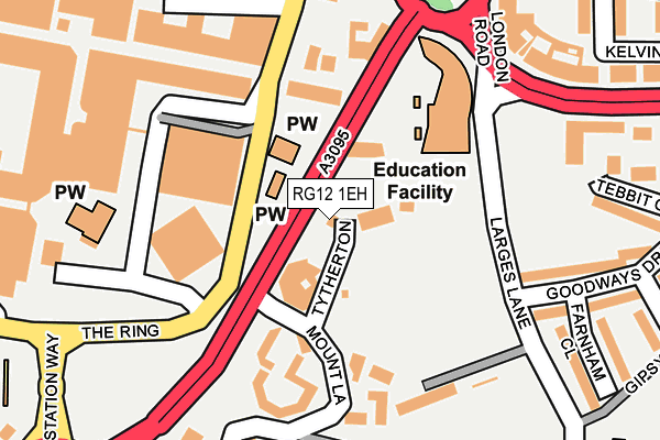 RG12 1EH map - OS OpenMap – Local (Ordnance Survey)