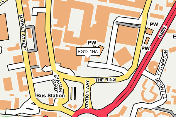 RG12 1HA map - OS OpenMap – Local (Ordnance Survey)