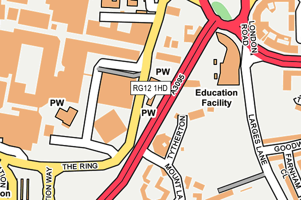 RG12 1HD map - OS OpenMap – Local (Ordnance Survey)