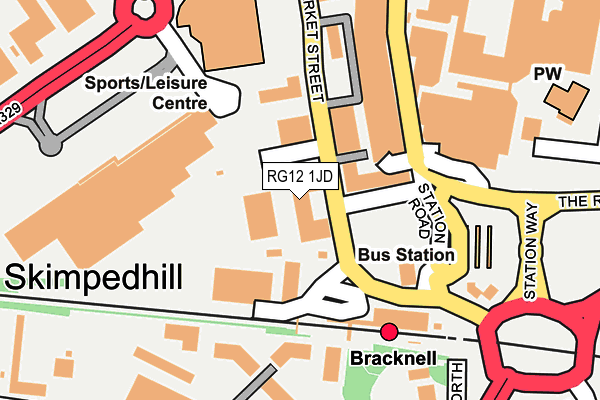 RG12 1JD map - OS OpenMap – Local (Ordnance Survey)