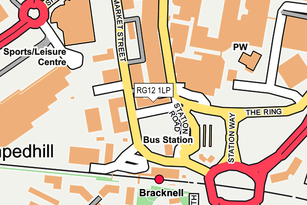 RG12 1LP map - OS OpenMap – Local (Ordnance Survey)