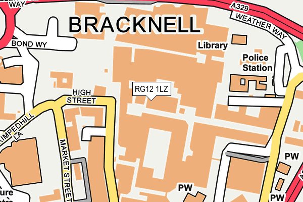 RG12 1LZ map - OS OpenMap – Local (Ordnance Survey)
