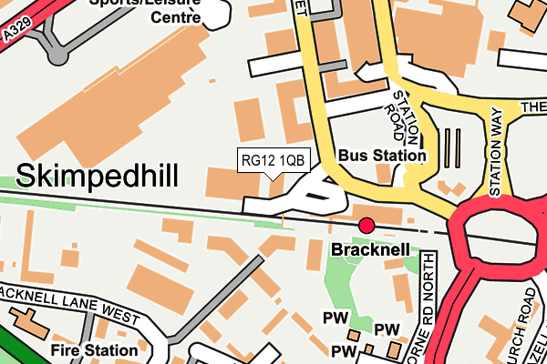 RG12 1QB map - OS OpenMap – Local (Ordnance Survey)