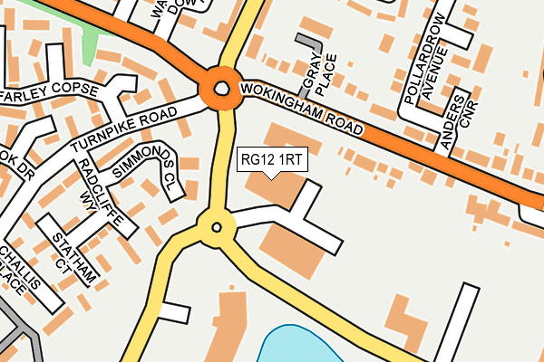 RG12 1RT map - OS OpenMap – Local (Ordnance Survey)