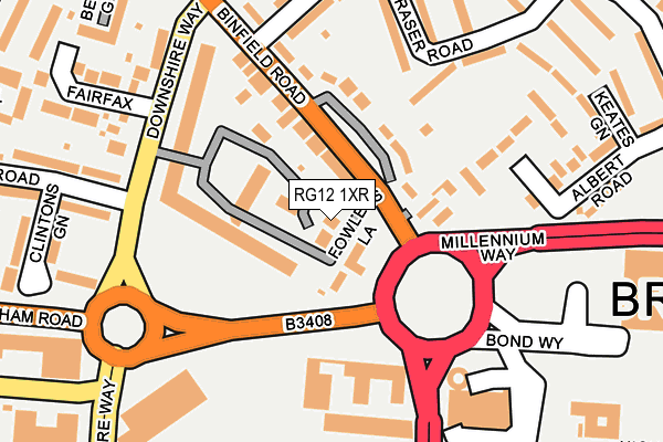 RG12 1XR map - OS OpenMap – Local (Ordnance Survey)